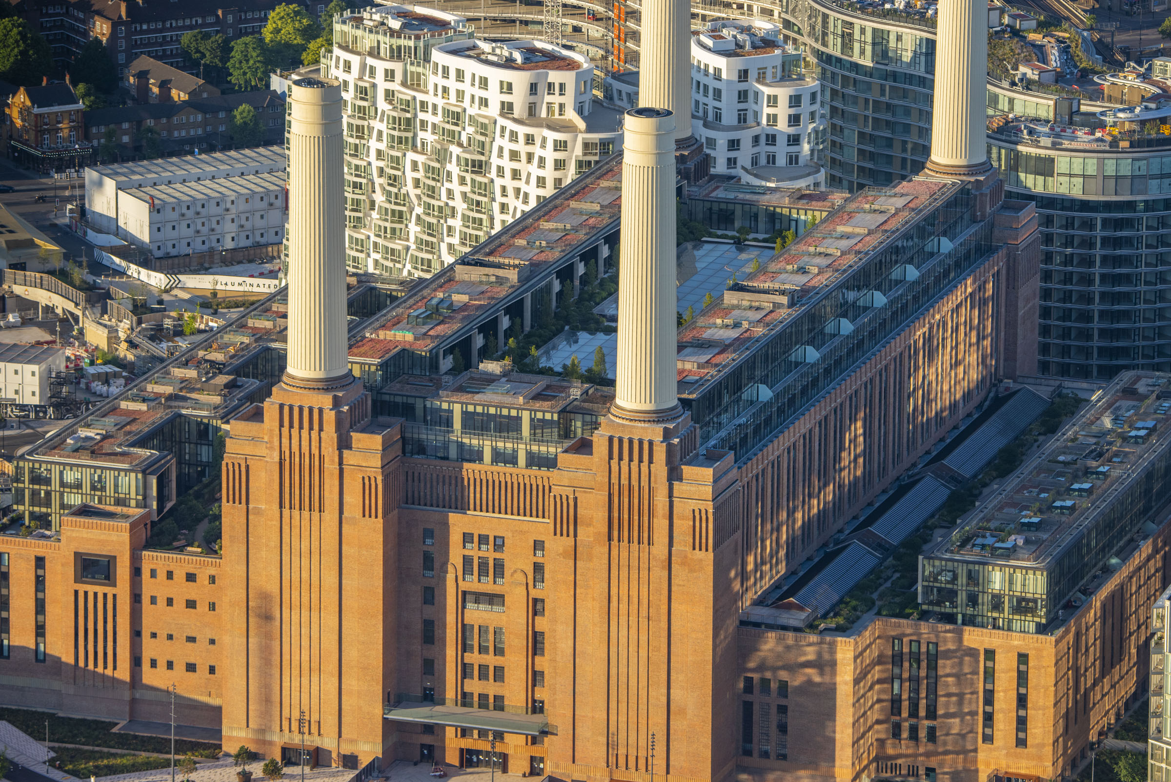Aerial view of Battersea Power Station, London. 